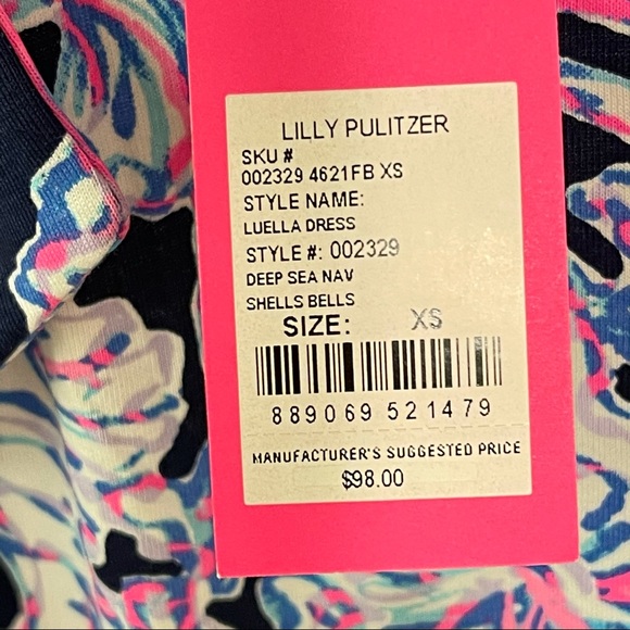 Lilly Pulitzer Dress Luella Deep Sea Navy Blue XS - Picture 9 of 11